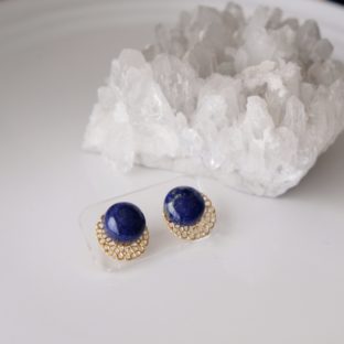 【ピアス／イヤリング】Cabochon(Round)~LapisLazuli~