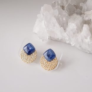 【ピアス/イヤリング】Cabochon(Square)~ Kyanite~