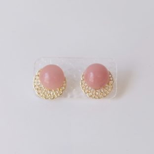 【ピアス/イヤリング】Cabochon(Round)~ Guava Quartz~
