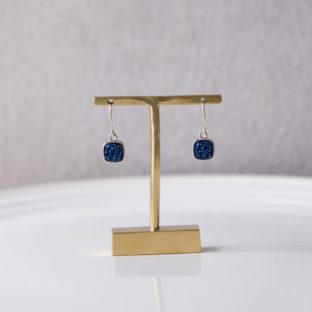 【ピアス/イヤリング】Druzy(Square)~Blue~≪SV925≫