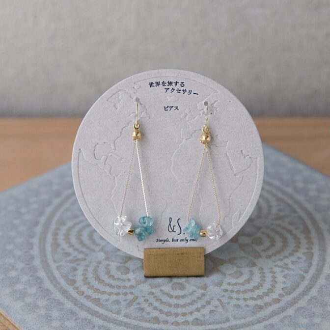 【112】アパタイトピアス/イヤリング現品 P-Cleopatra Long Pierce/Earring -Tansui Pearl |