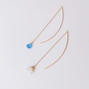 〖SuiSai/ピアス・イヤリング〗American~Sparkler(Neon-blue Apatite)~