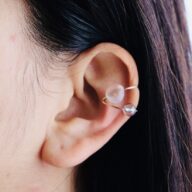 【イヤカフ】クォーツとアクアオーラのearcuff（14kgf）
