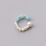 〖＆S.〗天然石のear cuff~Amazonite~