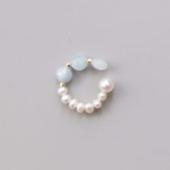 〖＆S.〗天然石のearcuff~Aquamarine~