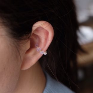 〖&S.〗天然石のear cuff~Pink Amethyst~