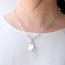 【ネックレス】天然石のチェーンネックレス(シルバー)