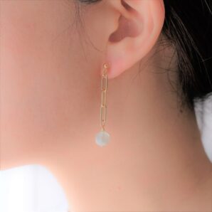 【ピアス／イヤリング】Chain~ Fluorite in Quartz~